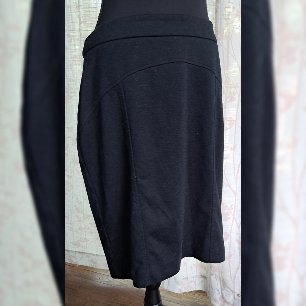 Black Pencil Skirt with Seam Details